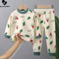 New 2023 Kids Boys Girls Pajamas Cartoon Long Sleeve Cute T-Shirt Tops with Pants Toddler Baby Autumn Sleeping Clothes Sets.