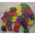 Kidlove Kids Wooden Puzzle Colorful Cartoon Animal Traffic 26 English Letter Enlightenment Educational Jigsaw Puzzle Toys-Elephant. 