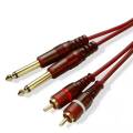 2PL-2RCA Heavy Duty 1.5M/ 3M/5M 2 Male RCA Plug to 2 Male PL 6.35mm 1/4 Mono Plug Jack Audio Cable Cord Line PL55 Mixer Wire.