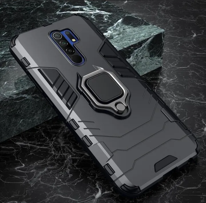 icasecover%20for%20Xiaomi%20POCO%20M2/POCO%20M2%20Reloaded%20Hard%20Case%20Hybrid%20Shockproof%20Car%20Magnetic%20Ring%20Buckle%20Stand%20Back%20Cover%20-%20Image%202