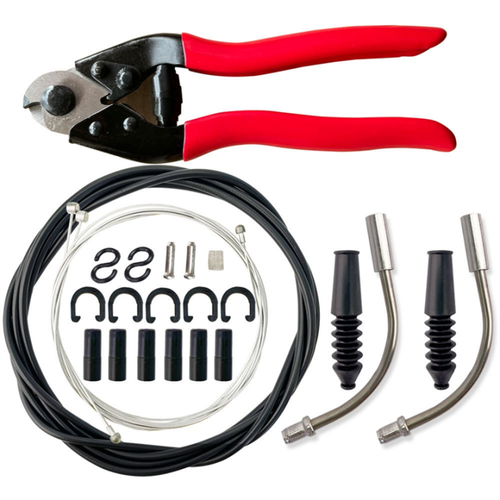 Black Universal Bike Shift Cable Housing Kit Includes Cable Cutters