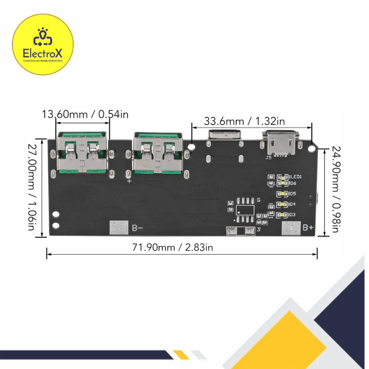 QC4%20PD3.0%2022.5W%205%20Port%202%20Way%20Power%20Bank%20Module%20Circuit%20Board%20DIY%20Motherboard%20-%20Image%204