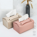 Stylish Tissue bag Elegant Multifunctional PU leather napkin holder Portable Compact Foldable tissue box for Home decoration. 