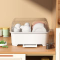 Fully Enclosed Tableware Storage Box Kitchen Dish Rack Cupboard Storage Dish Container Dish Rack Draining Basket Storage Box. 