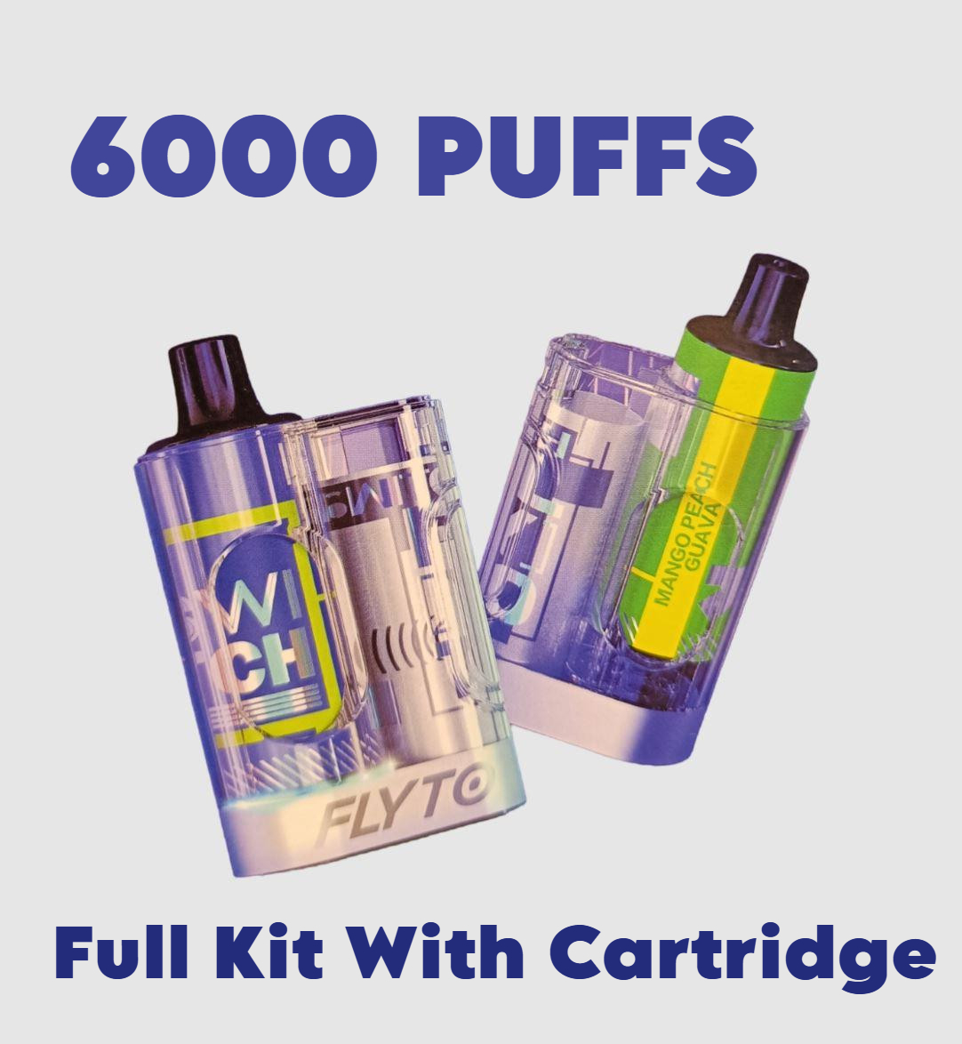 Flyto Switch 6000 Puffs Disposable Prefilled Pod Kit Type-c Charger ( Full Kit With Cartridge)