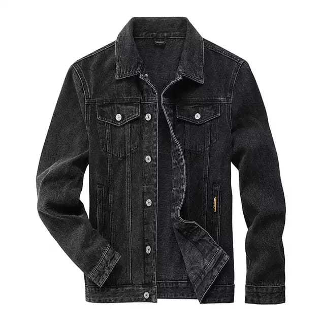 Daraz Denim Jacket Stand Up Collar Best Black Denim Winter Jacket For Men  Denim Jacket