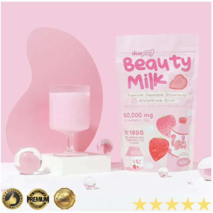 glutathione with collagen tablets Beauty Milk Premium Japanese Strawberry Glutathione & Collagen Drink 180 GM  (18GM*10 Sachet) Glutathione, Swiss Collagen, Citocolin, Astaxanthin,  Strawberry, Asecola Cherry, Furnblock, Malberry, Rosehip, L-Carnitine,  Whitening, Brightening, Skin