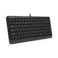 A4TECH FK11 Wired Mini Keyboard - Compact Size - Sleek Round-Square Keycaps - Multimedia Hot Keys - USB - For PC/Laptop - Black.