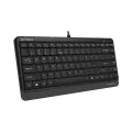 A4TECH FK11 Wired Mini Keyboard - Compact Size - Sleek Round-Square Keycaps - Multimedia Hot Keys - USB - For PC/Laptop - Black. 