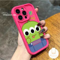 Fashion Cute Alien Three-eyed Monster Angel Eyes Cute Green Red Phone Case Compatible for IPhone 11 14 13 12 Pro Max 7Plus 8Plus XR 7 6s 6 8 Plus X XS Max SE 2020 Cartoon Lotso Soft Cover. 