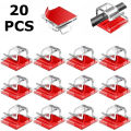 20pcs Multi-Use Cable Clips for Wire Management, Durable Wire Organizer Clips for Outdoor, Red/Transparent. 