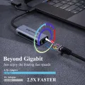 Wavlink USB C to 2.5G Gigabit Ethernet Adapter Type C to 2.5 Network Card RJ45 LAN 2.5Gbps USB3.0 Converter For Windows Mac OS X. 