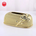 New High Fashion Nordic Light Luxury Acrylic Car Paper Box Gold Metal Tissue Box Holder For Home Hotel Restaurant Decorative.