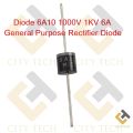 5Pcs- Diode 6A10 1000V 1KV 6A General Purpose Rectifier Axial Diode 6A10 Silicon Junction Diode R-6 Package Electrical Circuitry & Parts.