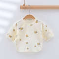 [Summer] Double layered gauze half back jacket 2024 new Class A 100% cotton boneless baby clothes. 