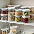 Airtight Food storage container Stylish Stackable Leak-proof Snack storage jar Large capacity Round storage tank for Home kitchen Picnic food storage Office pantry Camping essentials Travel containers.