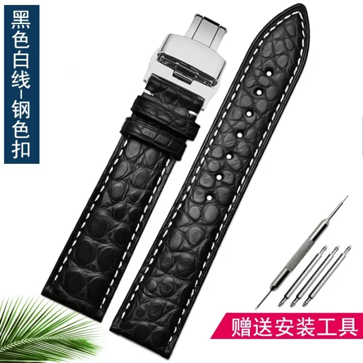 Crocodile%20leather%20strap%20for%20Longines%20Omega%20Rossini%20Citizen%20Tissot%20seagull%20strap%20men%20women%20butterfly%20class%20watch%20chain%2016/18/20mm%20-%20Image%205