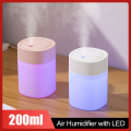 200ML Air Humidifier USB For Home Office Car Aroma Diffuser Essential Oils With Colorful Light Mini Ultrasonic Humidifier. 