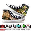 Anime Peripheral One Piece High-Top Canvas Shoes Luffy Zoro Ace Boys and Girls Children Graffiti Leisure Shoes. 