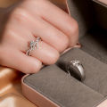 Fashion Adjustable Zircon inlaid Couple Rings for Women Men Wedding Ring Jewelry Gift.