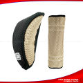 Cool Fabric Gear Knob Cover Combo - Black and Beige.