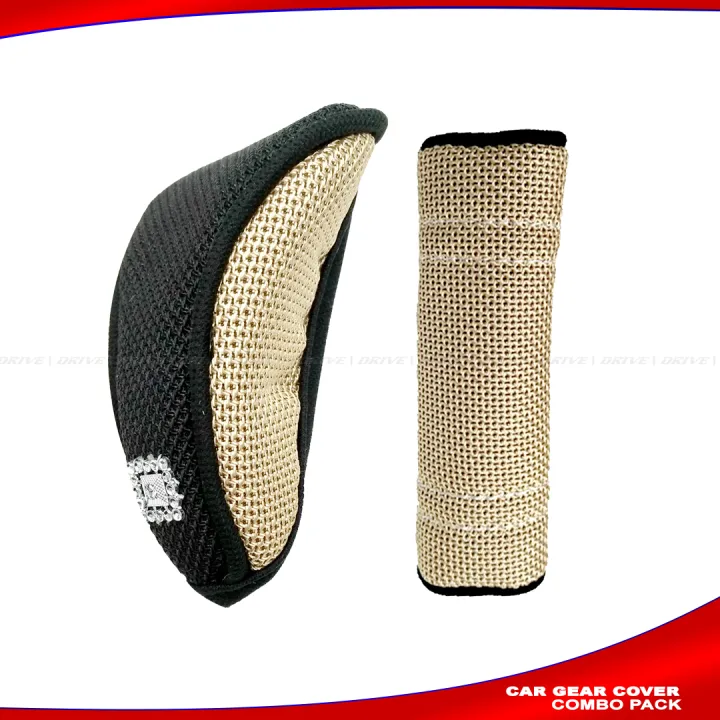 Cool%20Fabric%20Gear%20Knob%20Cover%20Combo%20-%20Black%20and%20Beige%20-%20Image%203