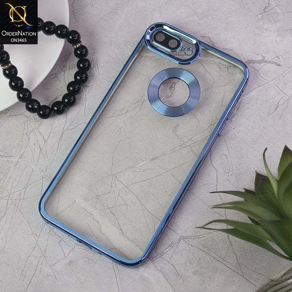 For Iphone 7Plus \ 8Plus Cover White Translucent Frosted Feel Color Borders Logo Hole With Camera Protection Clear Back Case` - Camera - Phone Back Cover