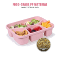 4 Packs Meal Prep Lunch Containers with 4 Compartments, Reusable Bento Box for Kids/Toddler/Adults, Stackable Pink. 