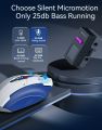 Mecha Edition Wireless Mouse Silent Rechargeable Mouse Type-C LED Light Mouse For Computer PC Laptop Office Gaming.