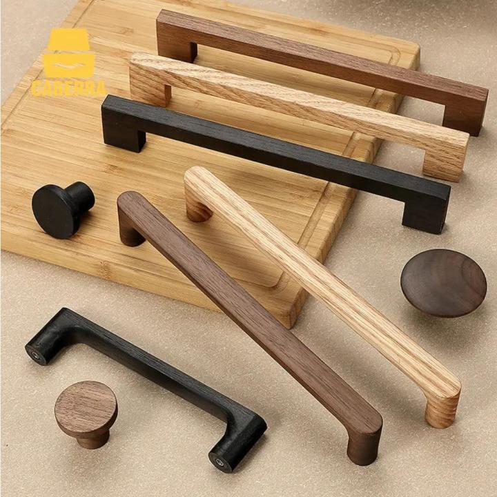 Wooden Cabinet Door Handle Cupboard Door Knob and Handle Kitchen Cabinet Knobs Wardrobe Door Handles for Furniture Hardware