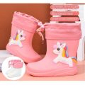 Kids Rain Shoes Girls Boys Cute Cartoon Pattern Boots Students Non-slip Waterproof Footwear Lovely Soft Bottom Children Footwear. 