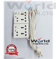 Heavy Duty 6 Port Multi Plug Power Socket Board.12 feet long cable.