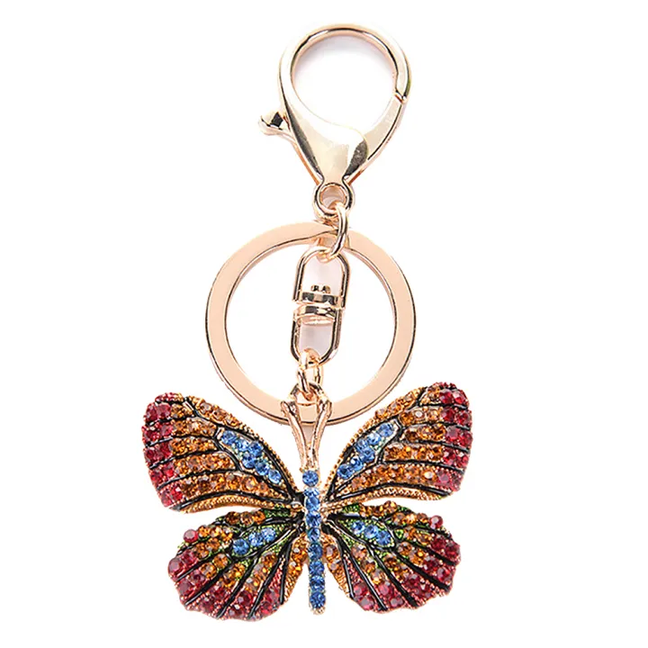 Women%20Stylish%20Multicolor%20Butterfly%20Rhinestones%20Keychain%20Key%20Ring%20Bag%20Ornament%20-%20Image%204