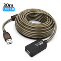30M USB Extender Cable Type A Male To A Female Active Extension Cable For USB Flash Drive Printer Webcam Scanner.