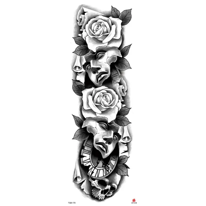 Waterproof%20Temporary%20Tattoos%20for%20Man%20Wolf%20Stickers%20Long-time%206%20Months%20Animal%20Tiger%20Body%20Art%20Faux%20Tatouage%20Festival%20Black%20-%20Image%205