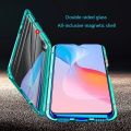 Biruiqu For VIVO Y21 Y21s Y33s Y21A Y33A Y21T Y33T Magnetic Absorption Case Metal Frame Shockproof Double Sided Tempered Glass Magnetic Case Cover.