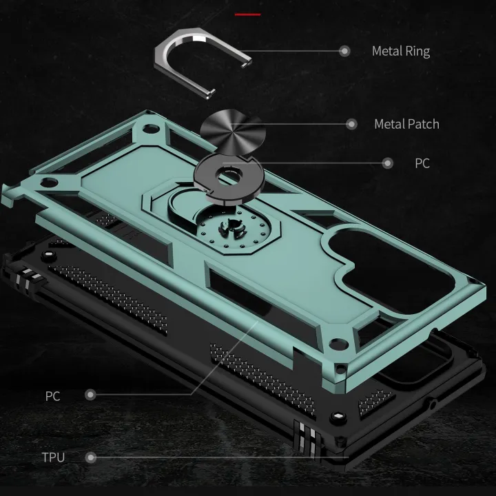 For%20Samaung%20Galaxy%20S22%20Ultra%205G%20Shockproof%20TPU%20+%20PC%20Protective%20Case%20with%20360%20Degree%20Rotating%20Holder(Black)%20-%20Image%203