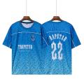 Trapstar Monogram Football Jersey T-shirts Blue No.22 Men Women 1:1 Short Sleeve Oversized Casual Tops Tee.