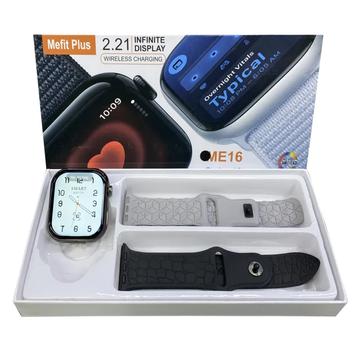 Me Smartwatch Mefit Plus ME16 Infinite Display Smartwatch - Series 10 ( 2 Strap ...