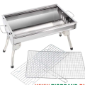 Stainless Steel Combined Charcoal Barbecue BBQ Grill / Stainless Steel Combined Barbecue [BBQ-881] Size:  L x W x H (47.5 x 33 x 31 cm). 