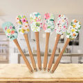 Non-stick Silicone Cookware with Wooden Handle Brush Baking Kitchen Spatula Tool Gonghpng. 