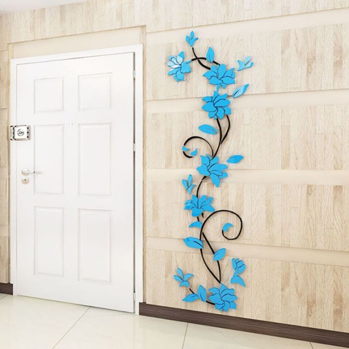 Rose%20Flower%20Wall%20Stickers%20DIY%20Vase%20Flower%20Self-Adhesive%20Wallpaper%20Tree%20Crystal%20Arcylic%203D%20Wall%20Sticker%20Home%20Bedroom%20Decoration%20-%20Image%205