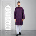 Lubnan Blue Maroon Color Cotton Slim Fit Panjabi For Men Eid Collection.