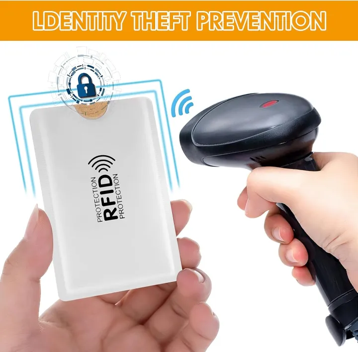 RFID%20Blocking%20Sleeves%20NFC%20Anti%20Scan%20ID%20Credit%20Card%20Holder%20Case,%20Silver%20-%20Image%202