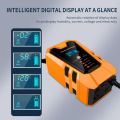 Car mounted battery charger 12V 6A intelligent digital display for cars trucks motorcycles. 
