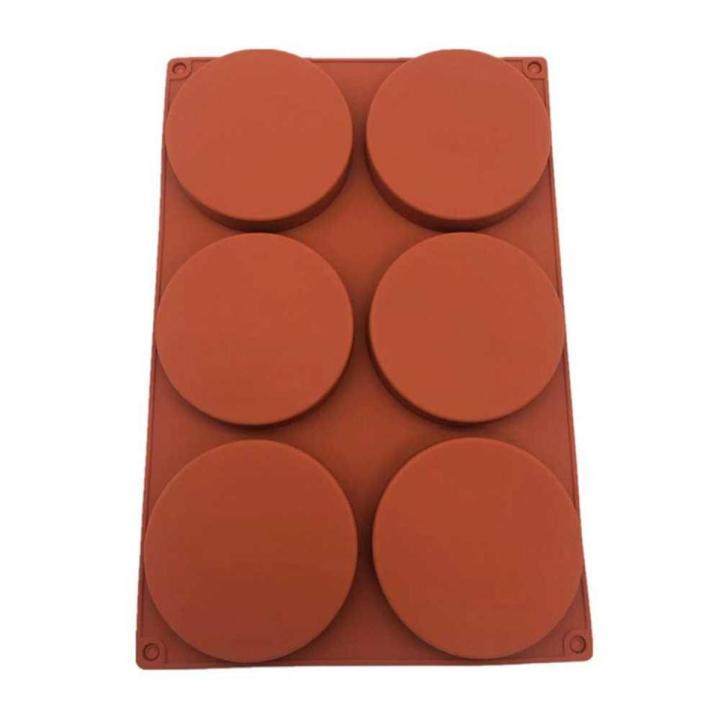 【happy one】3/6 Holes Large Round Disc Candy Silicone Mold Shallow Cylinder Cake DIY Handmade Chocolate Mold Silicone Baking Molds