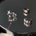 Three-Piece Crystal Gemstone Ring for Women ins Trendy Special-Interest Design High-Grade Open Middle Finger Wear Opal Moonstone.