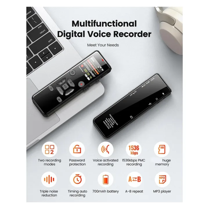72GB%20Digital%20Voice%20Activated%20Recorder%20with%20Playback,%20Audio%20Recorder%20Device%20with%20Wireless%20Microphone,Noise%20Reduction%20-%20Image%204