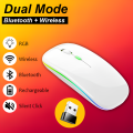 Bluetooth Mouse Plus Wireless Mouse M2 Dual Mode Rechargeable RGB Mouse DPI Button.