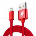 Colorful Nylon Braiding Fast Charging And USB Data Cable - Red - Imported. 
